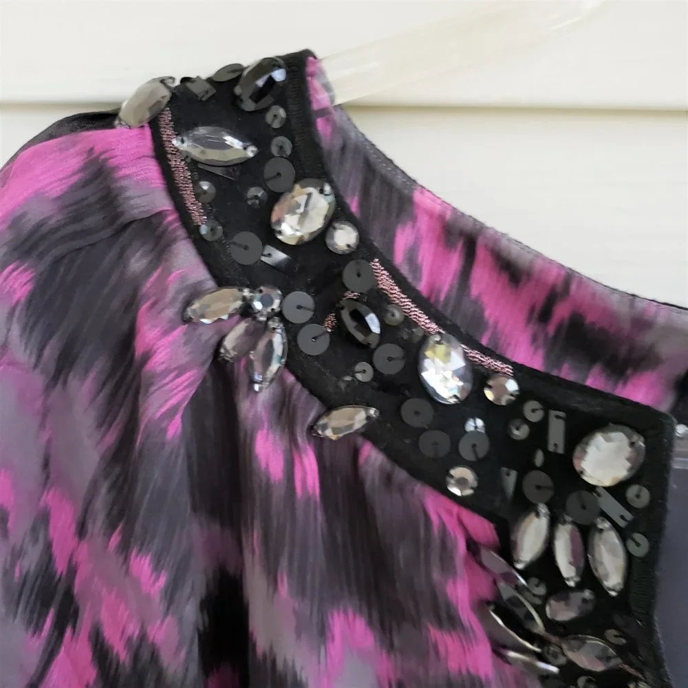 Magaschoni collection Bead embellished V neck Shirt - Picture 4 of 6